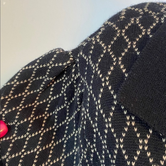 Lane Bryant Black & Beige Cardigan Sweater Diamond Pattern 100% Cotton Sz 14/16 - Picture 9 of 9